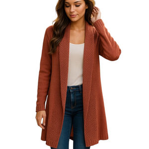 Soft Surroundings Suzette Cardigan Womens Medium Orange Sequins